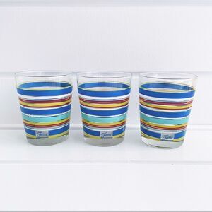 Fiesta Mambo Striped Double Old-Fashioned Tumbler Glasses Set of 3 - 15oz